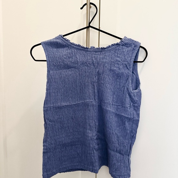 Nomadic Traders cornflower blue ruffled tank - Picture 3 of 3
